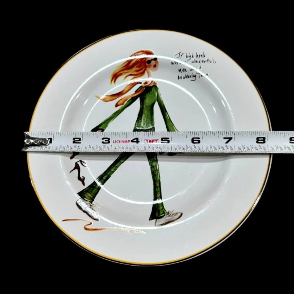 Sakura Spring Cleaning Salad Dessert Plates Set of 4 Stoneware Humorous Women